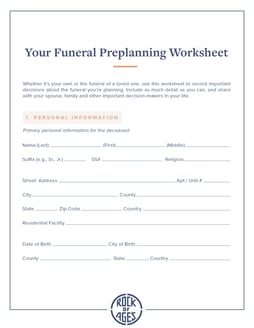 ROA Funeral Preplanning Worksheet Cover